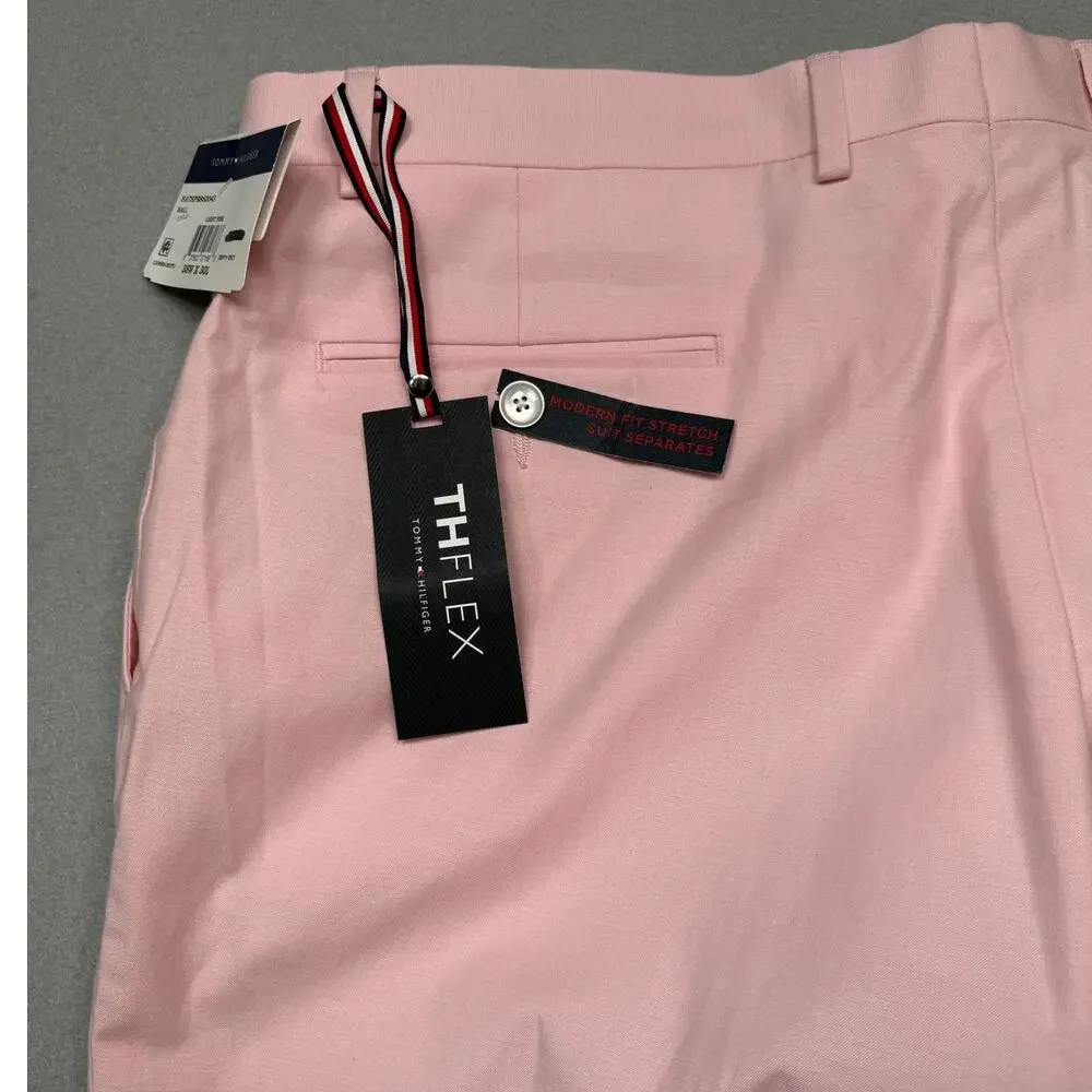 Tommy Hilfiger Men's Modern-Fit Stretch Suit Pants LT Pink 38x30 Retail $135.00